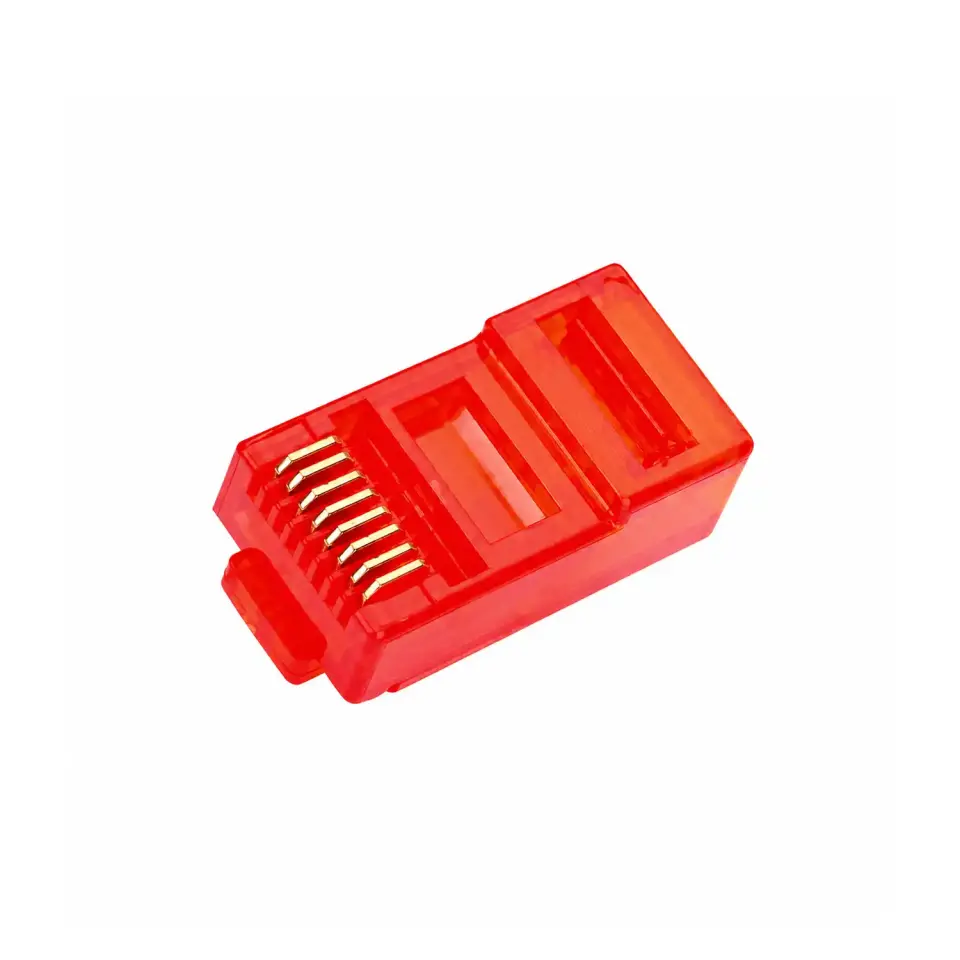 RJ45 8P8C 50U İNÇ GOLD PLUG (50U KIRMIZI)