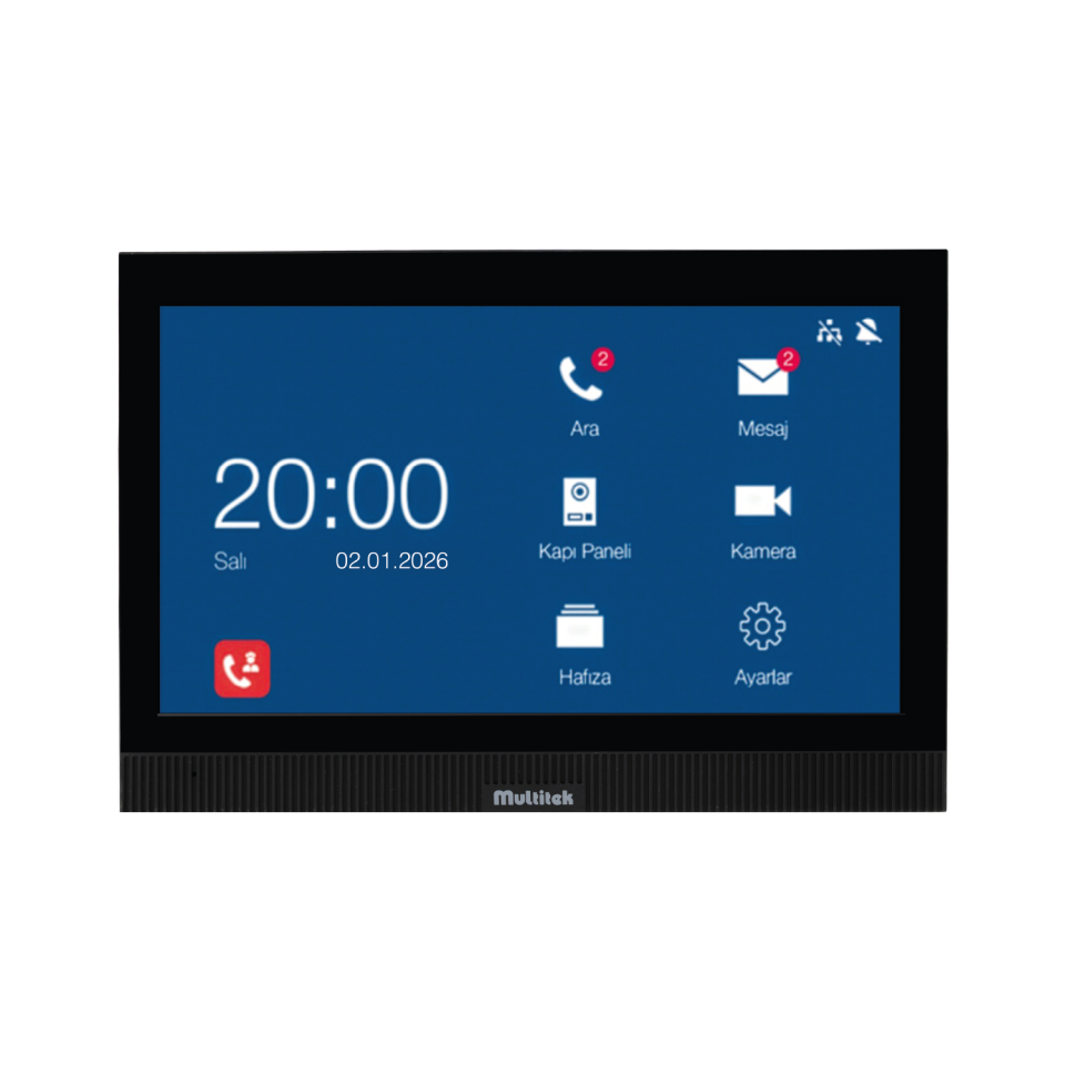 LIM-100 LINUX SİYAH 10 İNÇ ALARM ÖZELLİKLİ SIP MONİTÖR